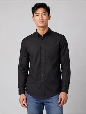 NWT Desert Dunes Men's Black Long Sleeve Button Up Shirt Size S